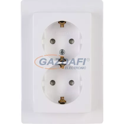   KOPP 920902086 HK 05 kettős dugalj gyerekvédelemmel fehér Süllyesztett 250V  16A IP20