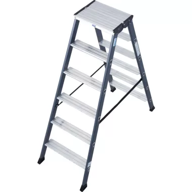 KRAUSE 125835 MONTO  SePro D két oldalon járható létra eloxált 2x6 fokos