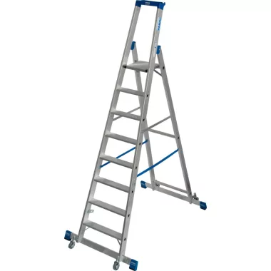 KRAUSE 127327 STABILO lépcsőfokos állólétra, gurítható kitámasztóval 8 fokos