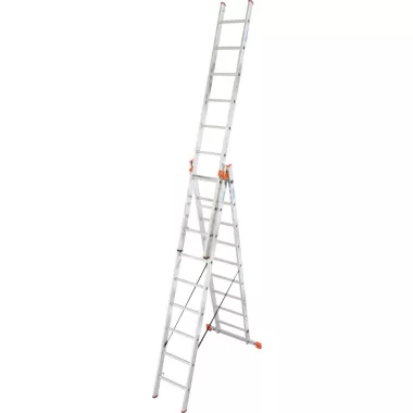 KRAUSE 129673 MONTO Tribilo létrafokos sokcélú létra, háromtagú 3x9 fokos