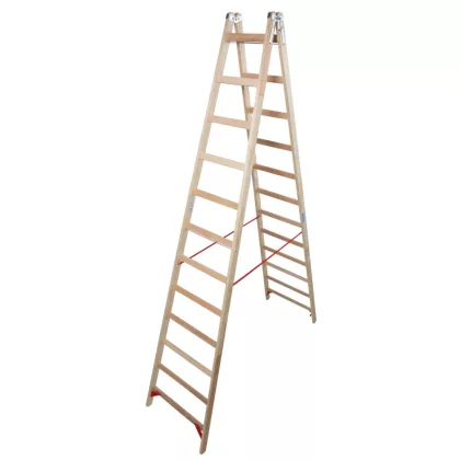   KRAUSE 170149 STABILO két oldalon járható létra, létrafokos, fa 2x12 fokos