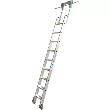 KRAUSE 819345 STABILO lépcsőfokos polclétra cső-vezetősínnel 9 fokos