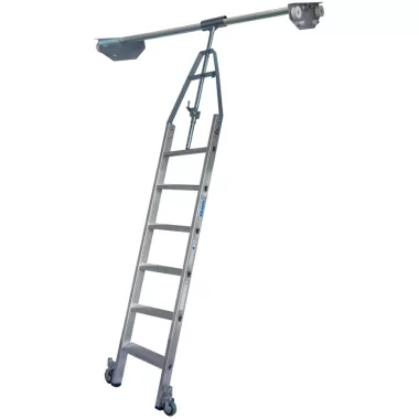 KRAUSE 819413 STABILO lépcsőfokos polclétra duplapolcos cső-vezetősínnel 6 fokos