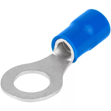 TRACON KSZ16-10 Szigetelt szemes saru, ónozott elektrolitréz, kék 16mm2, M10, (d1=5,8mm, d2=10,5mm),PVC