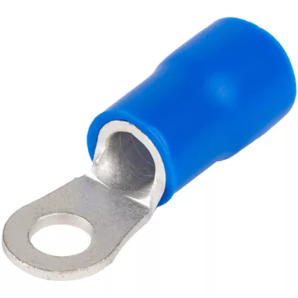 TRACON KSZ16-6 Szigetelt szemes saru, ónozott elektrolitréz, kék 16mm2, M6, (d1=5,8mm, d2= TRACON KSZ16-6 Szigetelt szemes saru, ónozott elektrolitréz, kék 16mm2, M6, (d1=5,8mm, d2=