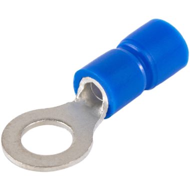 TRACON KSZ6 Szigetelt szemes saru, ónozott elektrolitréz, kék 2,5mm2, M6, (d1=2,3mm, d2=6,