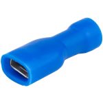 TRACON KTCSH3 Teljes szigetelésű rátolható csatl. hüvely, sárgaréz, kék 2,5mm2, 2,8×0,5 mm