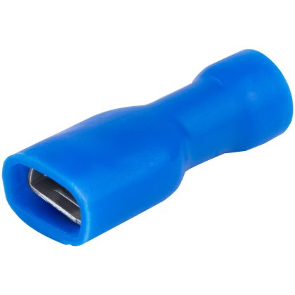 TRACON KTCSH3 Teljes szigetelésű rátolható csatl. hüvely, sárgaréz, kék 2,5mm2, 2,8×0,5 mm