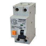TRACON KVKM-6/030 Kombinált védőkapcsoló, 2P, 2 modul, C karakterisztika 6A, 30 mA, 6kA, A