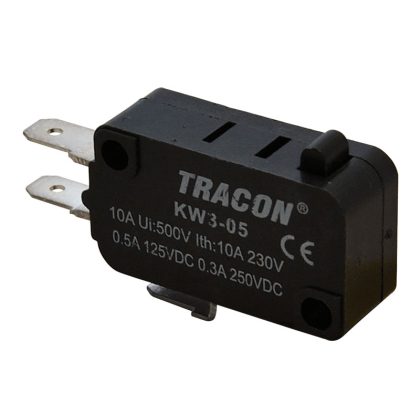   TRACON KW3-05 Helyzetkapcsoló, mikro, ütközős 1×CO 10A/230VAC, 0,3A/250VDC, 4,8x0,5 mm, IP00