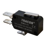   TRACON KW3-11 Helyzetkapcsoló, mikro, rugószáras 1×CO 10A/230VAC, 0,3A/250VDC, 15mm, 6,3x0,8 mm, IP00