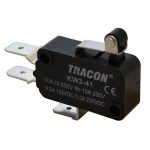   TRACON KW3-41 Helyzetkapcsoló, mikro, karos-görgős 1×CO 10A/230VAC, 0,3A/250VDC, 15mm, 6,3x0,8 mm, IP00