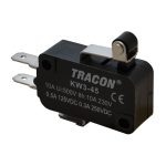   TRACON KW3-45 Helyzetkapcsoló, mikro, karos-görgős 1×CO 10A/230VAC, 0,3A/250VDC, 15mm, 4,8x0,5 mm, IP00