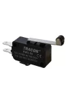TRACON KW3-55 Helyzetkapcsoló, mikro, karos-görgős 1×CO 10A/230VAC, 0,3A/250VDC, 28mm, 4,8x0,5 mm, IP00