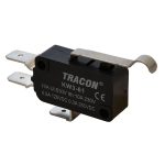  TRACON KW3-61 Helyzetkapcsoló, mikro, íves-rugószár 1×CO 10A/230VAC, 0,3A/250VDC, 28mm, 6,3x0,8 mm, IP00