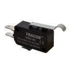   TRACON KW3-65 Helyzetkapcsoló, mikro, íves-rugószár 1×CO 10A/230VAC, 0,3A/250VDC, 28mm, 4,8x0,5 mm, IP00