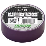   TRACON L10 Szigetelőszalag, lila 10m×18mm, PVC, 0-90°C, 40kV/mm