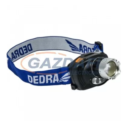 DEDRA Fejlámpa 3W LED fókuszálható 3xAAA elemekkel
