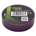  TRACON L20 Szigetelőszalag, lila 20m×18mm, PVC, 0-90°C, 40kV/mm, 10 db/csomag