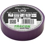 TRACON L20 Szigetelőszalag, lila 20m×18mm, PVC, 0-90°C, 40kV/mm