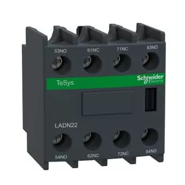SCHNEIDER LADN22 Segédérintkező blokk, homloklapi, 2Z+2NY, csavaros csatlakozás