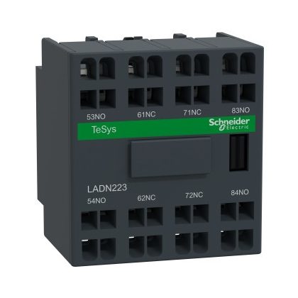   SCHNEIDER LADN223 Segédérintkező blokk, homloklapi, 2Z+2NY, rugós csatlakozás