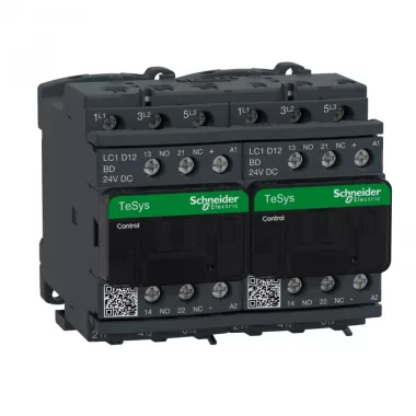 SCHNEIDER LC2D12BD DC irányváltó, 5,5kW/12A (400V, AC3), csavaros csatlakozás,1Z+1NY