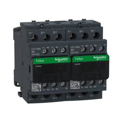   SCHNEIDER LC2D25BD DC irányváltó, 11kW/25A (400V, AC3), csavaros csatlakozás, 1Z+1NY