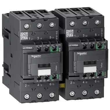 SCHNEIDER LC2D50ABNE TESYS D irányváltó kontaktor GREEN-3P 440V 50A 24VAC