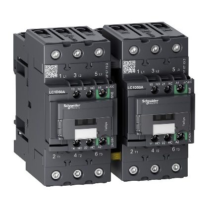   SCHNEIDER LC2D50ABNE TESYS D irányváltó kontaktor GREEN-3P 440V 50A 24VAC
