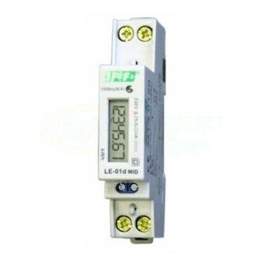 F&F Egyfázisú fogyasztásmérő, LCD, IP20, 230V, max. 45A, TS35/1M