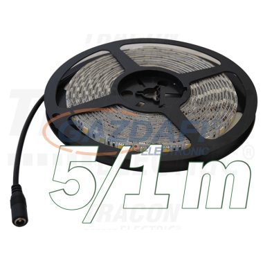 TRACON LED-SZTR-144-WW LED szalag, beltéri, takarítható, ragasztó nélküli SMD5050; 60 LED/m; 14,4 W/m; 640 lm/m; W=10 mm; 3000 K; IP65, 5 db/csomag