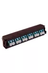 LEGRAND 032137  optikai patch modul 12xLC duplex multimódusú címkével és címketartóval türkíz LCS3