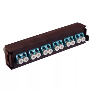 LEGRAND 032137  optikai patch modul 12xLC duplex multimódusú címkével és címketartóval türkíz LCS3