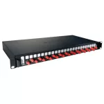 LEGRAND 032163 optikai patch panel fix 24xST szimlex multimódusú 1U-19" fekete LCS3