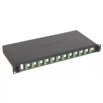 LEGRAND 032166 optikai patch panel fix 12xSC/APC duplex monomódusú 1U-19" fekete LCS3