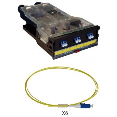 LEGRAND 032185 HD optical cassette OS2 with 6xLC pigtails and couplings LCS3