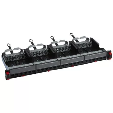 LEGRAND 033750 patch panel 19''-1U 24xRJ45 Cat5e unshielded (UTP) 6xRJ45 cassette/LCS3 quick-connect ports straight 100MHz 1Gigabit