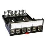   LEGRAND 033766  üres patch kazetta 6xRJ45 LCS3 port fogadására, porvédő retesszel Cat5e..Cat8