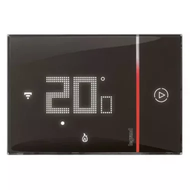 LEGRAND 049039 Smarther 2 Wi-Fi smart thermostat, 250 V~, recessed design, black