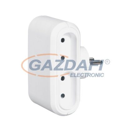LEGRAND 049400 Négyes elosztódugó, 6A, EUR, gyermekvédett, fehér