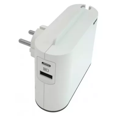 LEGRAND 049401 Kettes 2P elosztódugó 6A, USB-A és USB-C, fehér
