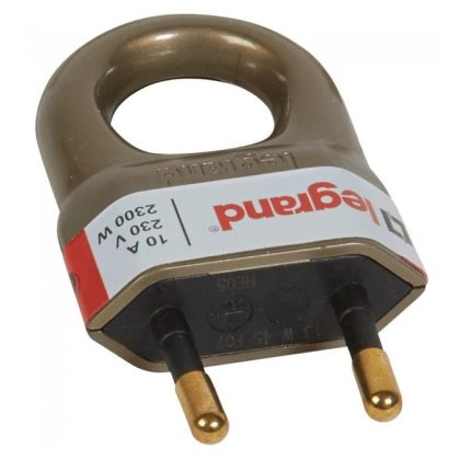   LEGRAND 050313 Ungrounded plug with pull-out tab, bronze plastic
