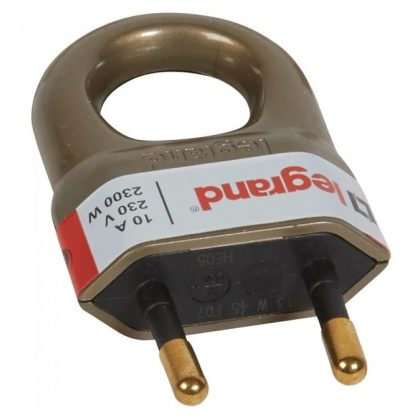 LEGRAND 050313 Földeletlen, kihúzófüles csatlakozódugó, bronz műanyag