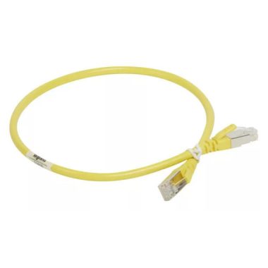 LEGRAND 051816 patch kábel RJ45-RJ45 Cat6A árnyékolt (S/FTP) PVC 0,5 méter sárga d: 6,2mm AWG27 LCS3