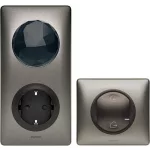   LEGRAND 064828 Céliane okos központi egység, süllyesztett, beépített háztartási aljzattal, megérkezés/távozás szcenárió kapcsolóval és díszítő keretekkel, grafitszürke színű,   - /Netatmo