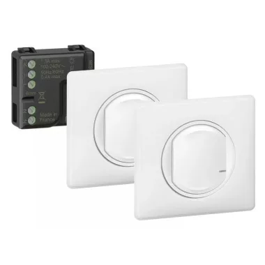 LEGRAND 067777 Párosított szett: Alternatív kapcsolás mikromodul segítségével - 2 vezeték nélküli kapcsoló + mikromodul  Céliane Netatmo Fehér