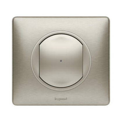   LEGRAND 067798 Céliane okos egypólusú kapcsoló / fényerőszabályzó (végrehajtó), süllyesztett, díszítőkerettel, titánium, fázis/nulla megtáplálású egy kapcsolt fázis elmenővel, impulzus bemenettel, gatewayhez csatlakoztatható  - Netatmo