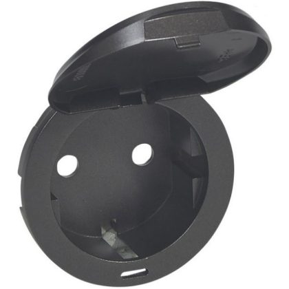 LEGRAND 067940 Céliane 2P+F dugalj csatlakozóaljzat burkolat, csapófedeles, grafit
