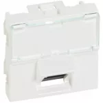 LEGRAND 076501 Program Mosaic RJ 45 informatikai csatlakozóaljzat, 1 x RJ 45 árnyékolatlan (UTP) Cat.5e, 2 modul széles, 45°-ban döntött aljzattal, fehér